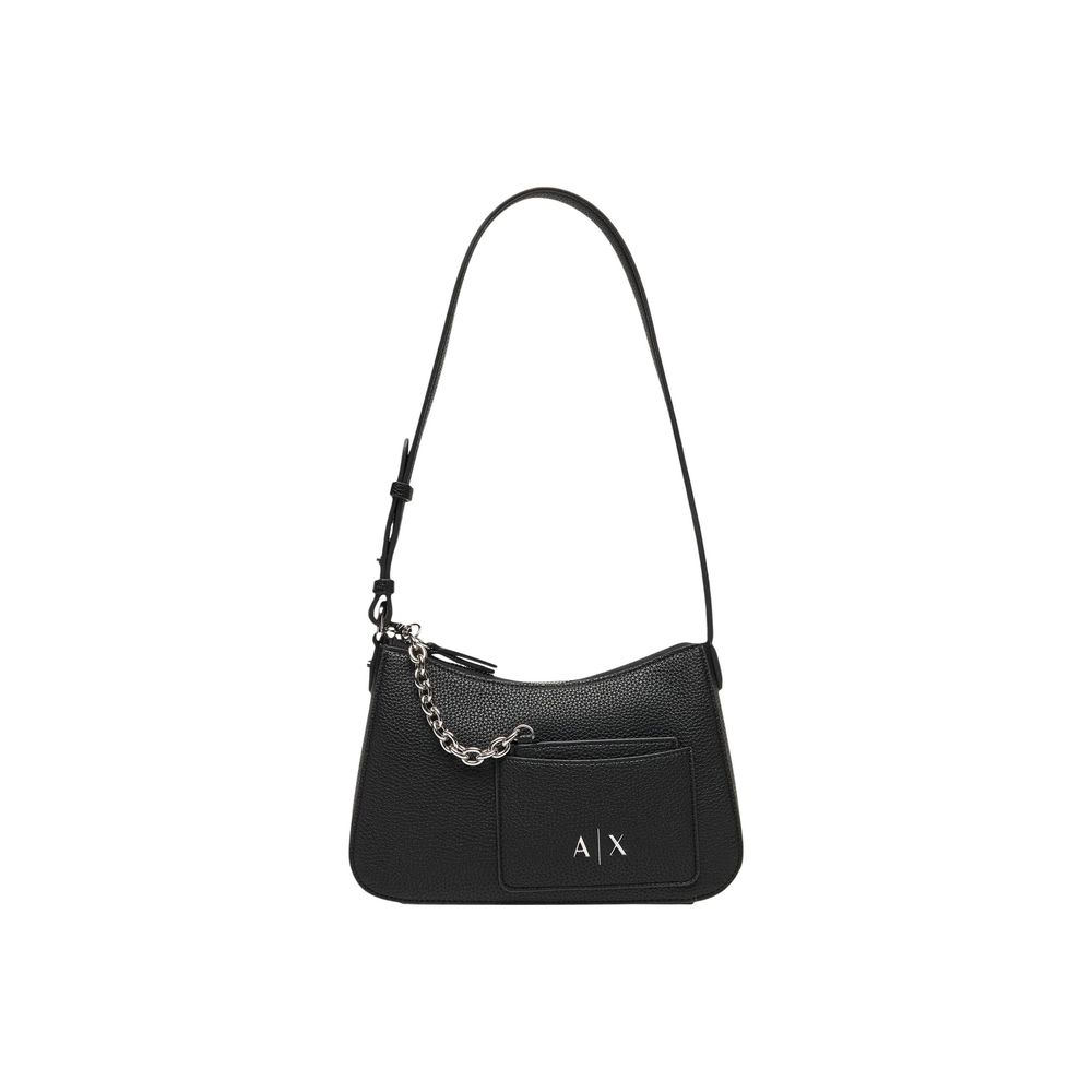 Handbag by Armani Exchange for women in polyester black features a exquisite silhouette, showcasing a secure and exquisite external-pockets & cardholder with versatile adjustable-strap for a exquisite finish.