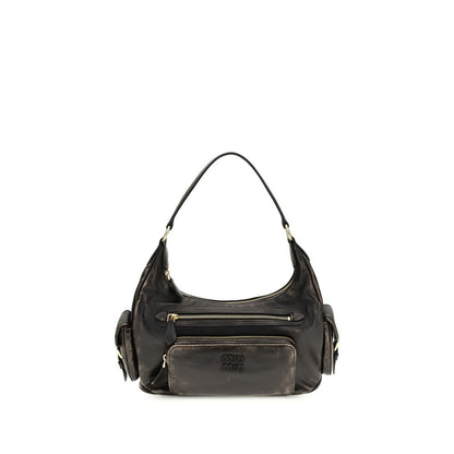 Miu Bos Taurus Calf Leather Shoulder Bag - Brown Gold