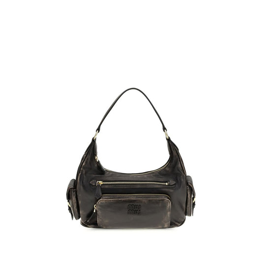 Miu Bos Taurus Calf Leather Shoulder Bag - Brown Gold