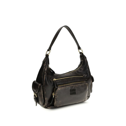 Miu Bos Taurus Calf Leather Shoulder Bag - Brown Gold