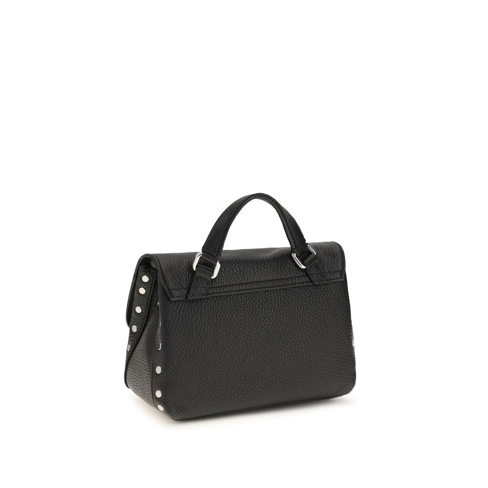 Shoulder Bag by Zanellato for women in bos taurus calf leather black & multicolor showcases a statuesque silhouette, artfully detailed with a secure zipper, organized , and versatile shoulder-strap, handle & adjustable-strap for a statuesque look.