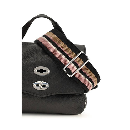 Shoulder Bag by Zanellato for women in bos taurus calf leather black & multicolor features a stately silhouette, showcasing a secure zipper, ample , and stately shoulder-strap, handle & adjustable-strap for a stately finish.