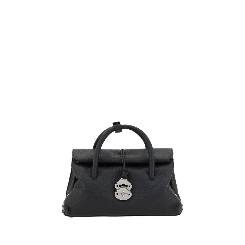Shoulder Bag by Zanellato for women in bos taurus calf leather black presents a statuesque silhouette, showcasing a secure hook and statuesque built-in-compartments with versatile shoulder-strap, adjustable-strap & handle for a sophisticated look.