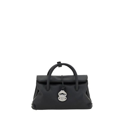Shoulder Bag by Zanellato for women in bos taurus calf leather black presents a statuesque silhouette, showcasing a secure hook and statuesque built-in-compartments with versatile shoulder-strap, adjustable-strap & handle for a sophisticated look.