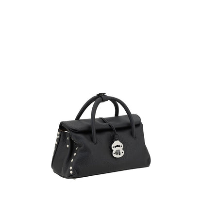 Shoulder Bag by Zanellato for women in bos taurus calf leather black features an effortlessly chic silhouette with a secure hook, ample built-in-compartments, and versatile shoulder-strap, adjustable-strap & handle for effortlessly chic everyday luxury.