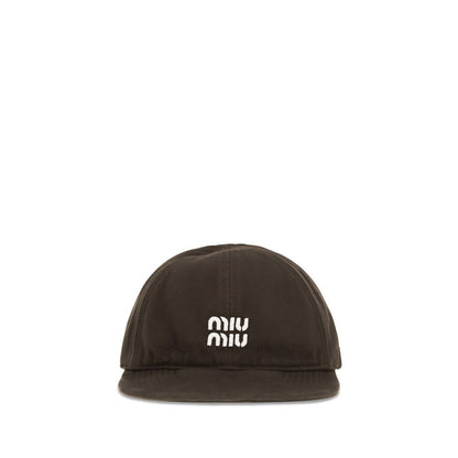 Miu Miu Brown Cotton Cap (Baseball Hat)