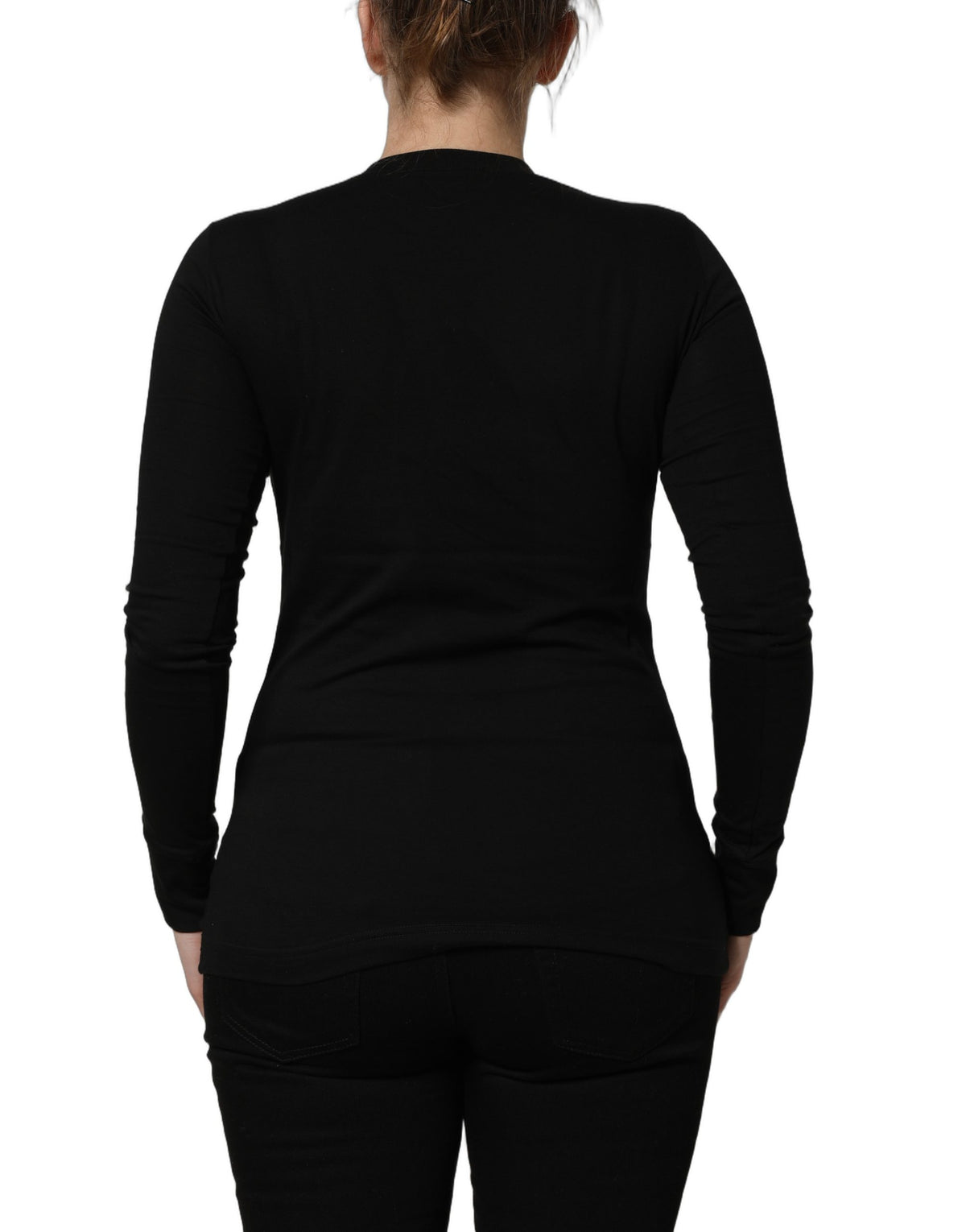 Dolce & Gabbana Women's Crew Neck Cotton Cardigan - Black