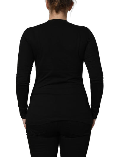 Dolce & Gabbana Women's Crew Neck Cotton Cardigan - Black