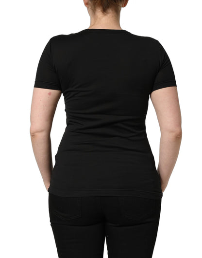 Dolce & Gabbana Women's Short-Sleeve Round Neck Cotton T-Shirt - Black