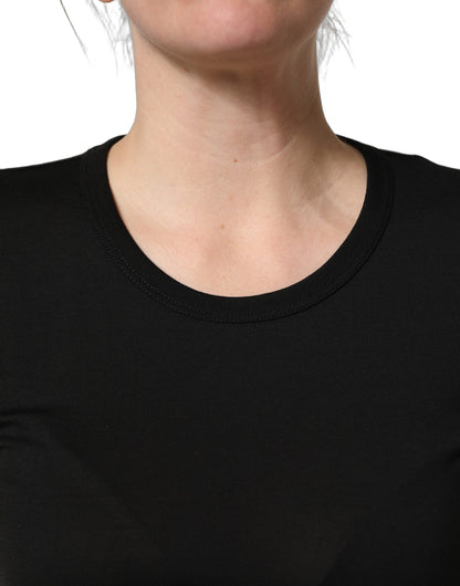 Dolce & Gabbana Women's Short-Sleeve Round Neck Cotton T-Shirt - Black