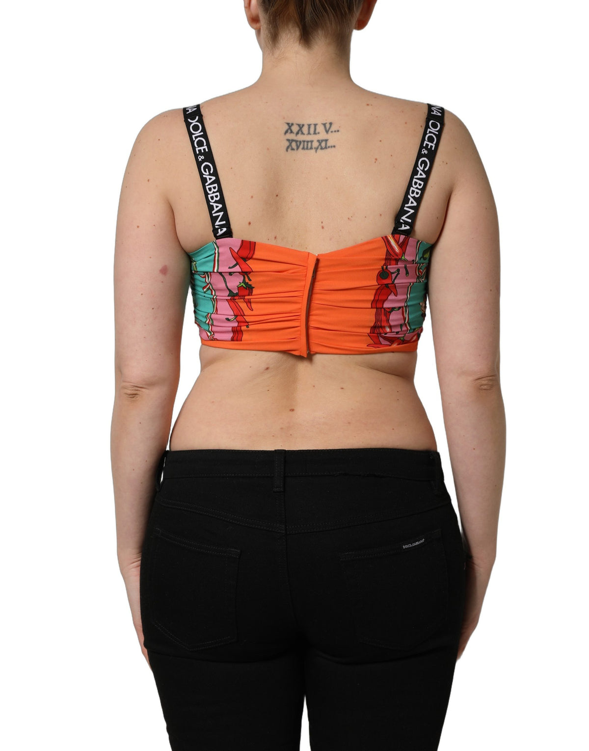 Dolce & Gabbana Women's Crop Top Cropped Silk Tank - Turquoise Print