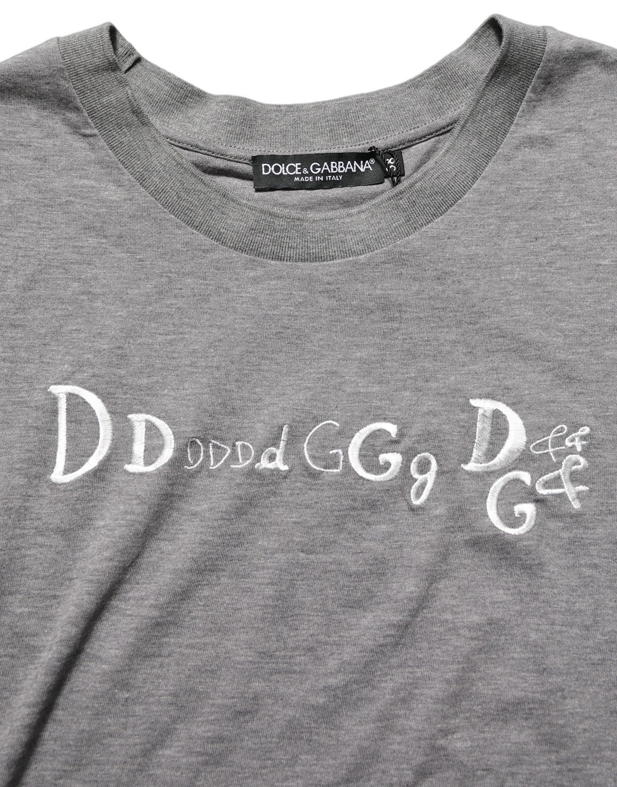 Dolce & Gabbana 9 To 5 Women's Short-Sleeve Round Neck Cotton T-Shirt - Gray
