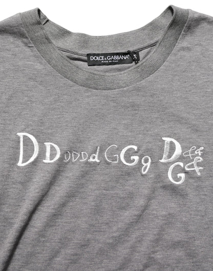 Dolce & Gabbana 9 To 5 Women's Short-Sleeve Round Neck Cotton T-Shirt - Gray