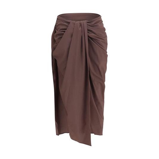 Jacquemus Brown Polyester Midi Skirt