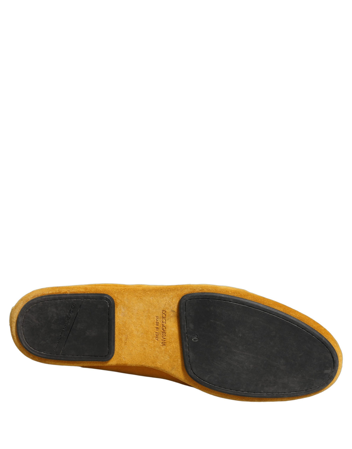 Dolce & Gabbana Men's Leather & Velvet Loafer Slip-On Shoes - Black Yellow Signature