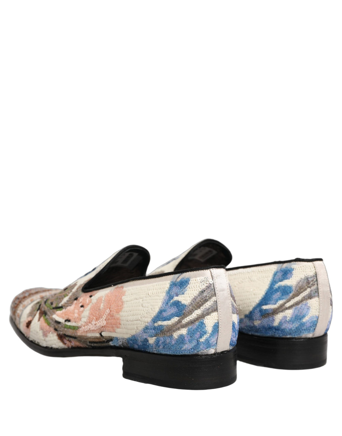 Dolce & Gabbana Men's Leather & Sequins Loafer Slip-On Shoes - Multicolor Signature