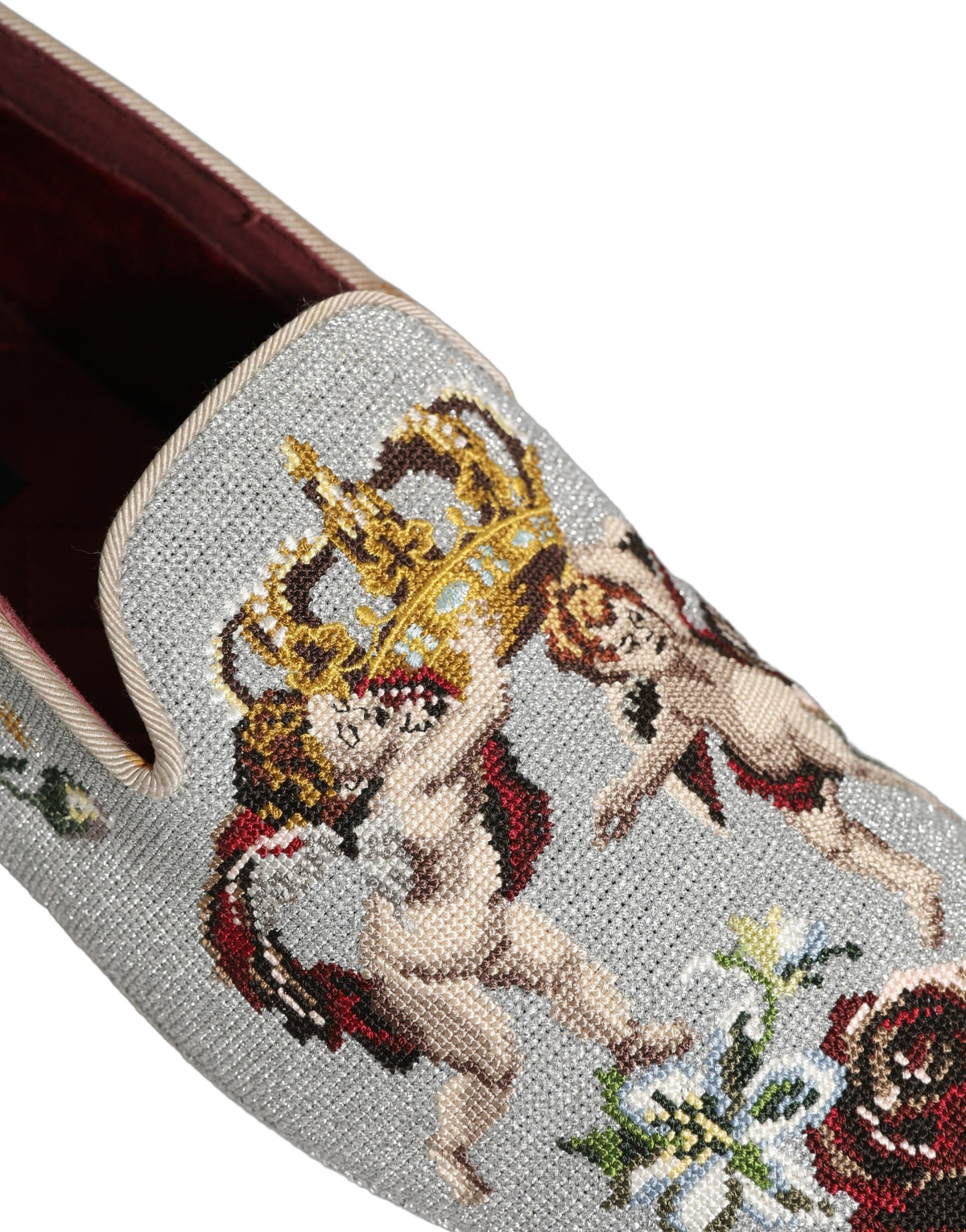 Dolce & Gabbana Men's Leather Loafer Slip-On Shoes - Gray Rose