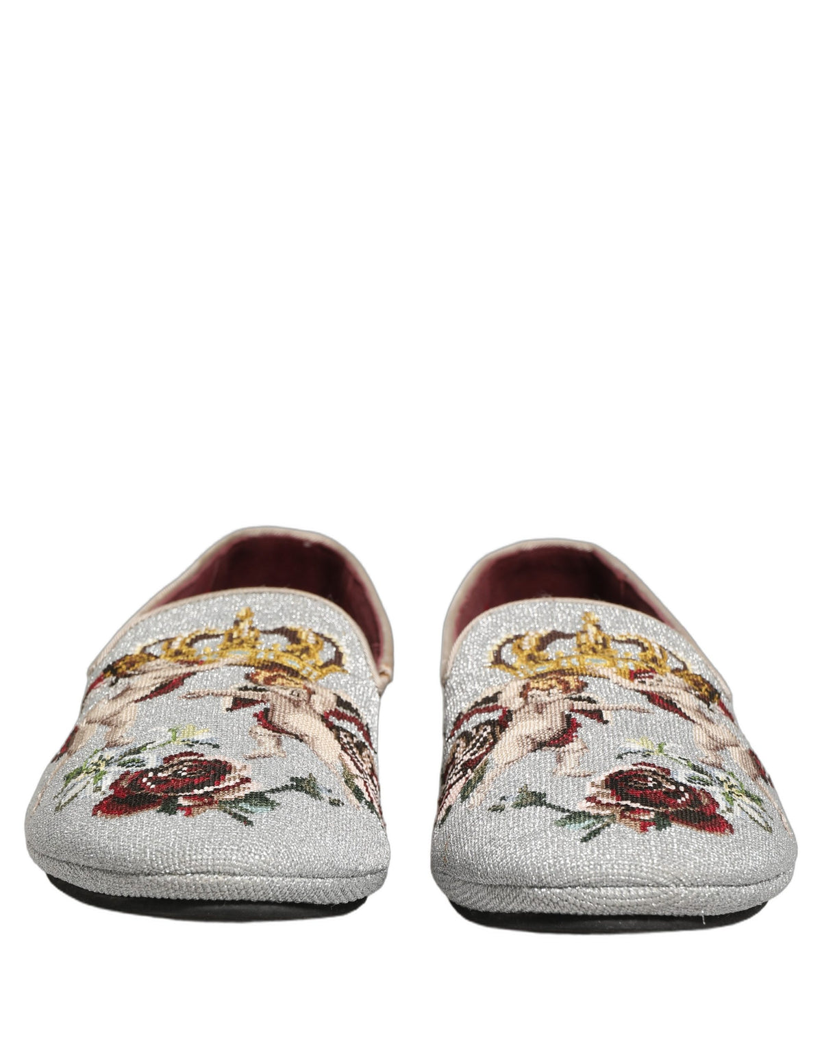 Dolce & Gabbana Men's Leather Loafer Slip-On Shoes - Gray Rose