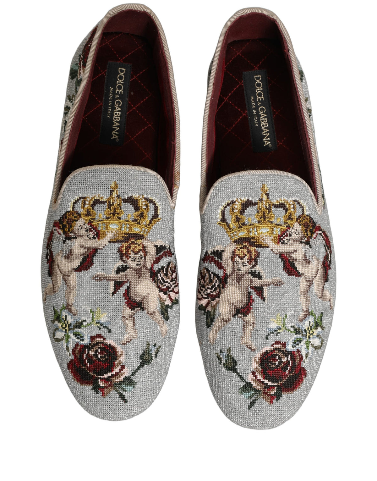 Dolce & Gabbana Men's Leather Loafer Slip-On Shoes - Gray Rose