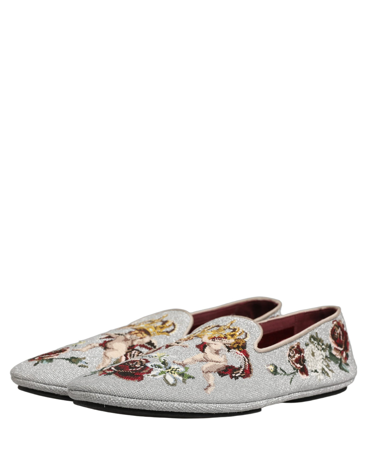 Dolce & Gabbana Men's Leather Loafer Slip-On Shoes - Gray Rose