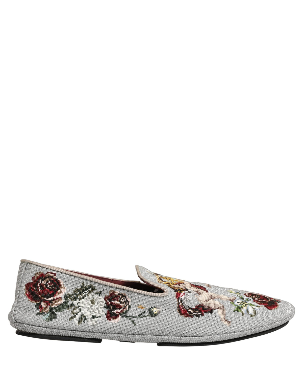 Dolce & Gabbana Men's Leather Loafer Slip-On Shoes - Gray Rose
