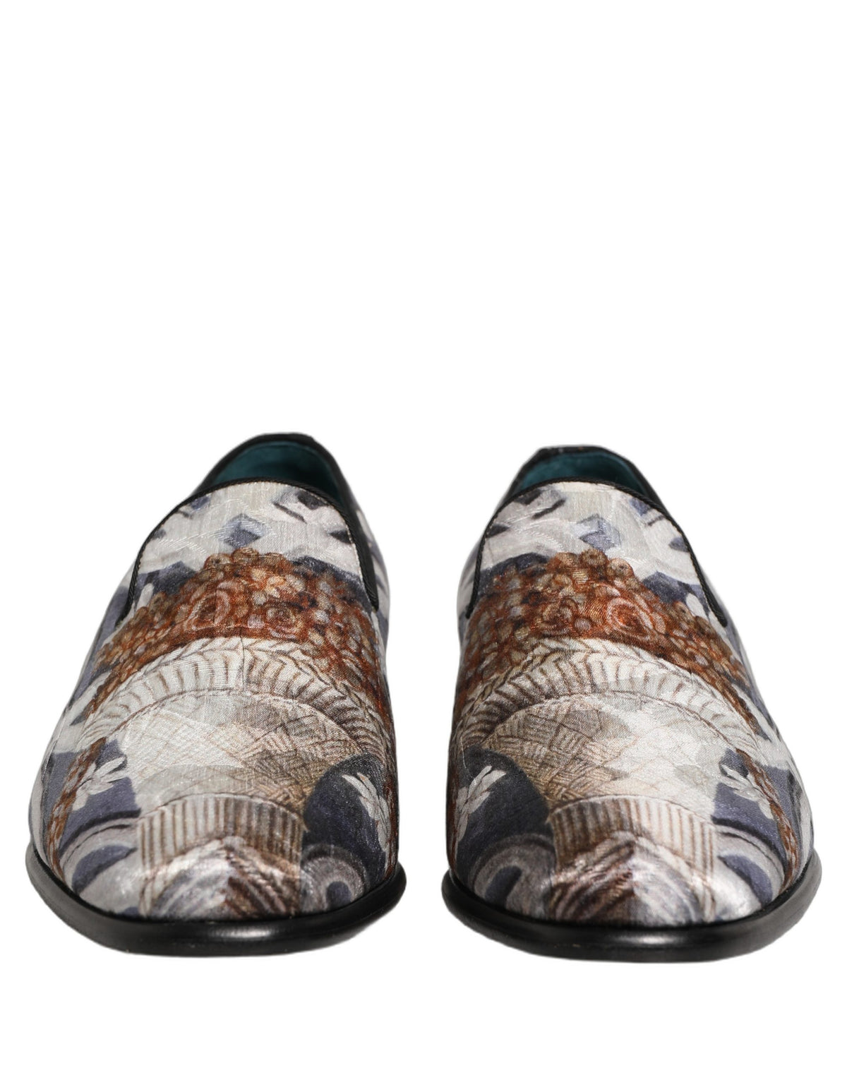Dolce & Gabbana Men's Leather Loafer Slip-On Shoes - Multicolor Floral