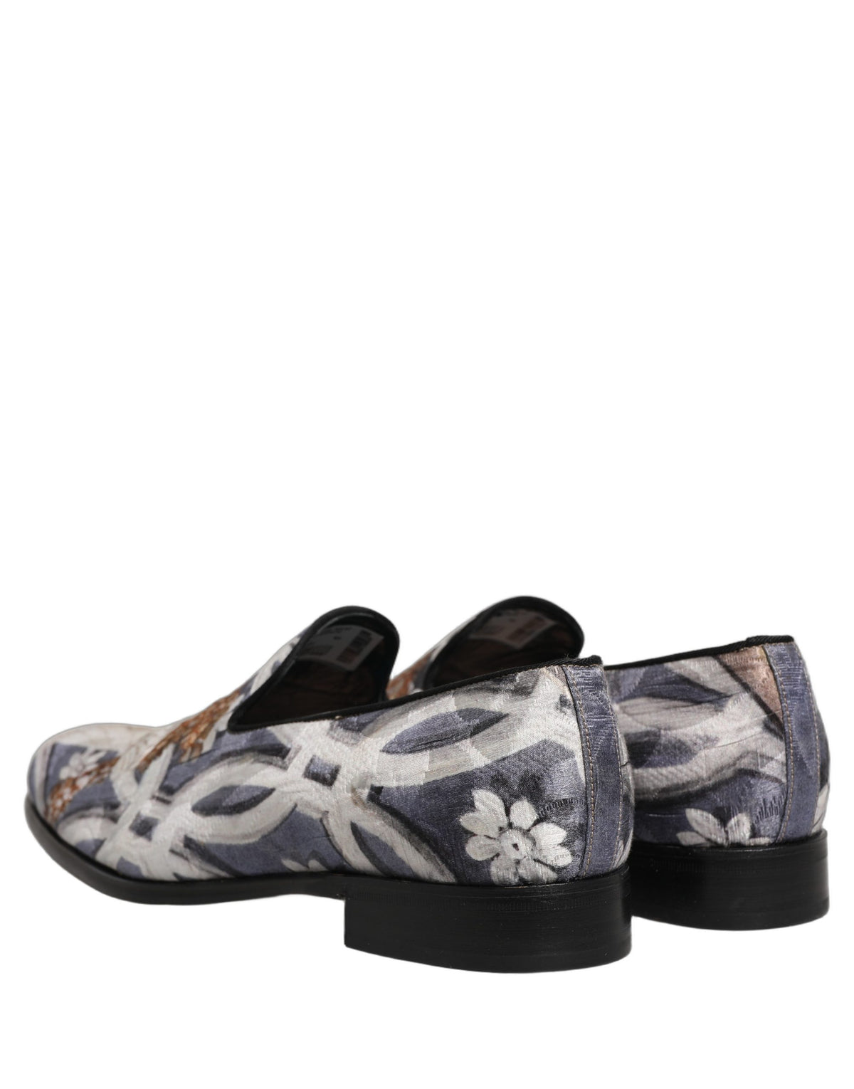 Dolce & Gabbana Men's Leather Loafer Slip-On Shoes - Multicolor Floral