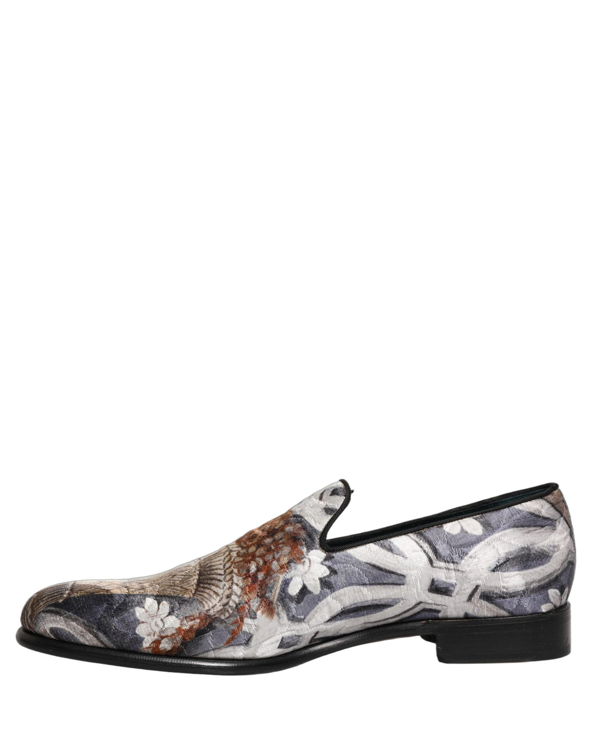 Dolce & Gabbana Men's Leather Loafer Slip-On Shoes - Multicolor Floral