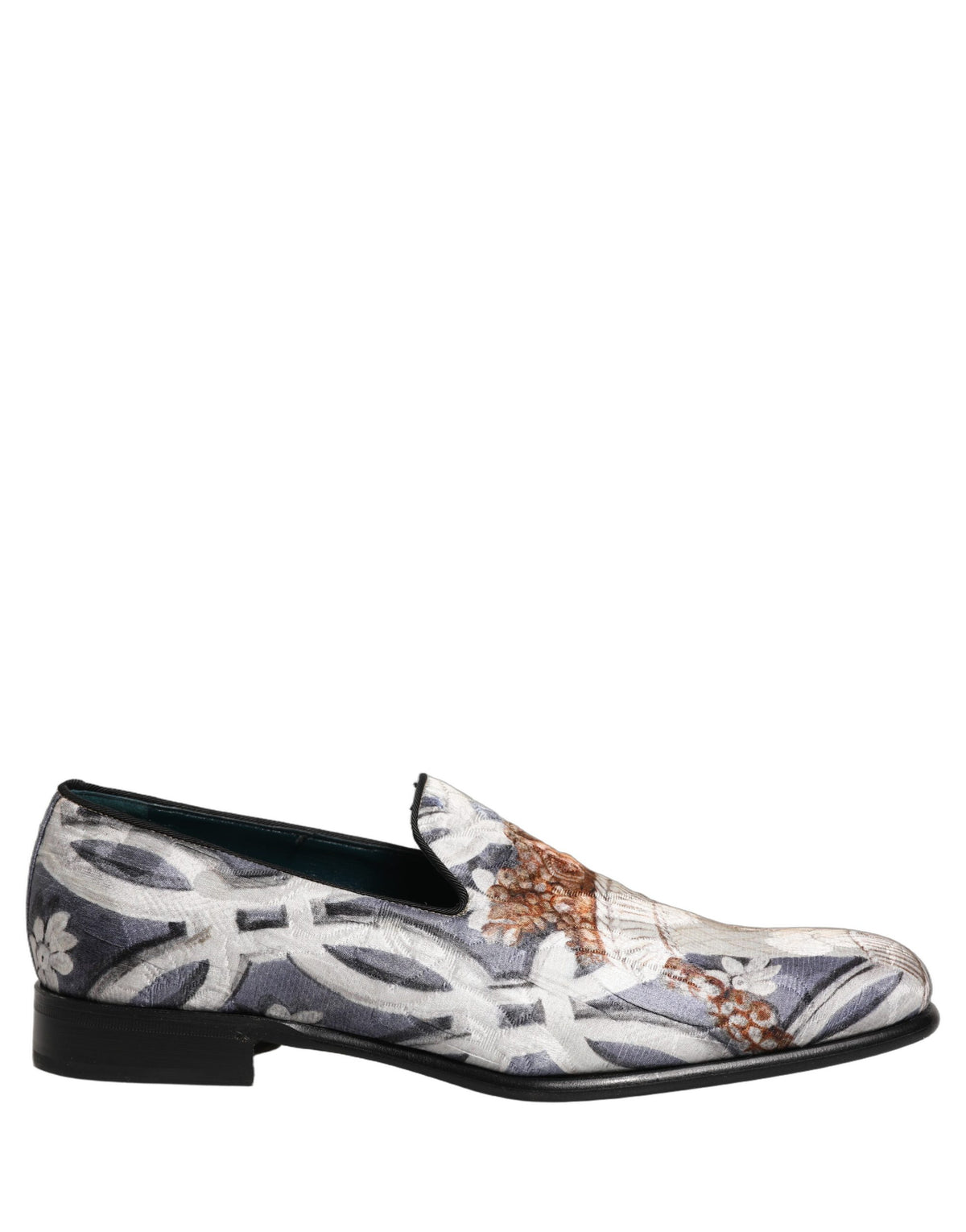 Dolce & Gabbana Men's Leather Loafer Slip-On Shoes - Multicolor Floral