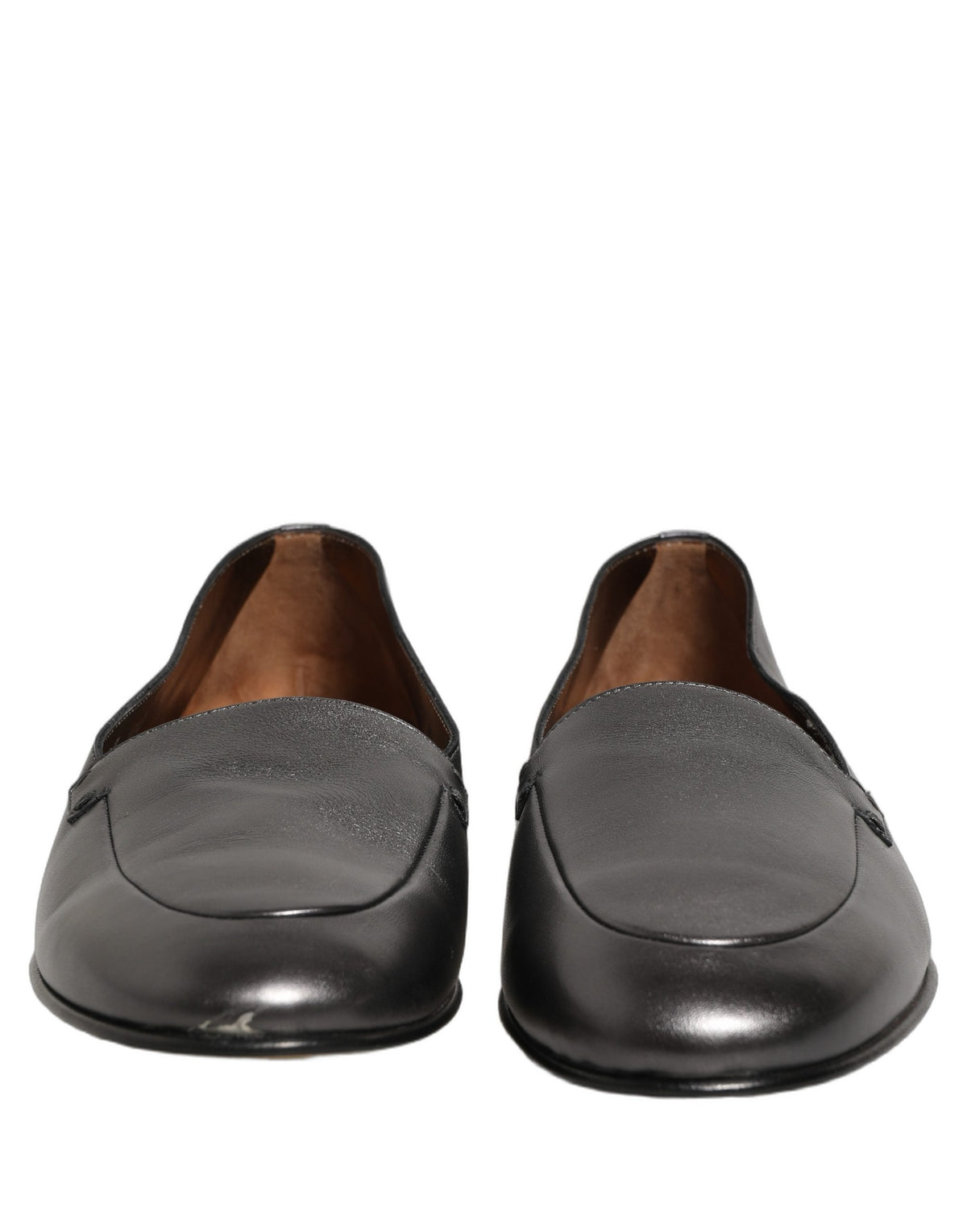 Dolce & Gabbana Men's Leather Low-Heel Loafer Slip-On Shoes - Silver
