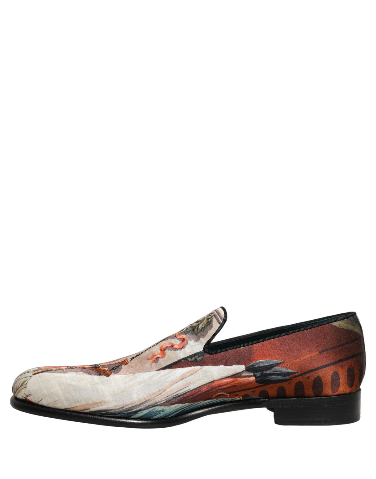 Dolce & Gabbana Men's Leather Loafer Slip-On Shoes - Multicolor Print