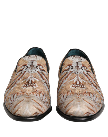 Dolce & Gabbana Men's Leather Loafer Slip-On Shoes - Beige