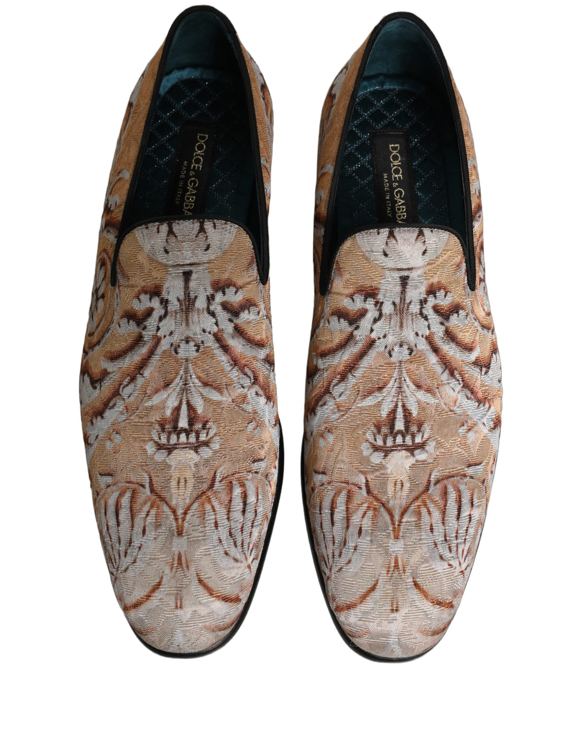 Dolce & Gabbana Men's Leather Loafer Slip-On Shoes - Beige