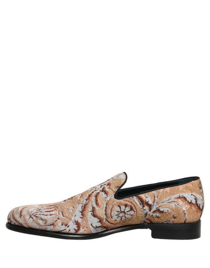 Dolce & Gabbana Men's Leather Loafer Slip-On Shoes - Beige