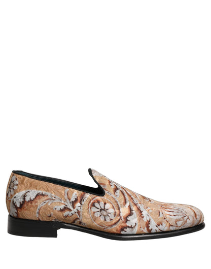 Dolce & Gabbana Men's Leather Loafer Slip-On Shoes - Beige