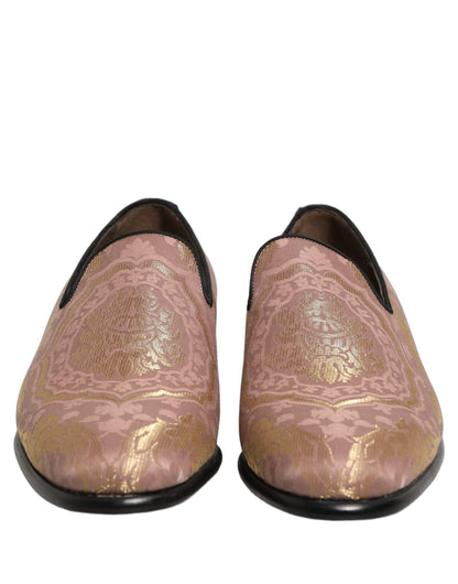 Dolce & Gabbana Men's Leather Loafer Slip-On Shoes - Pink