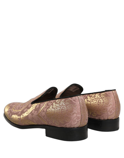 Dolce & Gabbana Men's Leather Loafer Slip-On Shoes - Pink