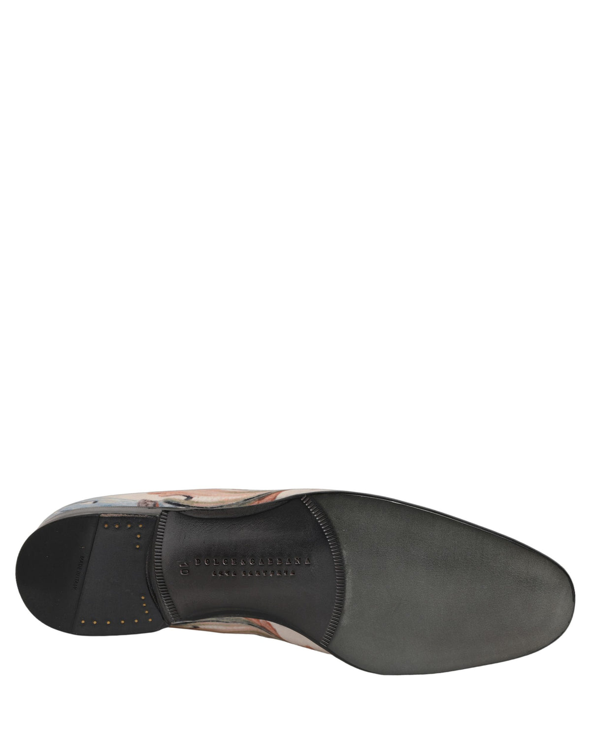 Dolce & Gabbana Men's Leather Loafer Slip-On Shoes - White Floral
