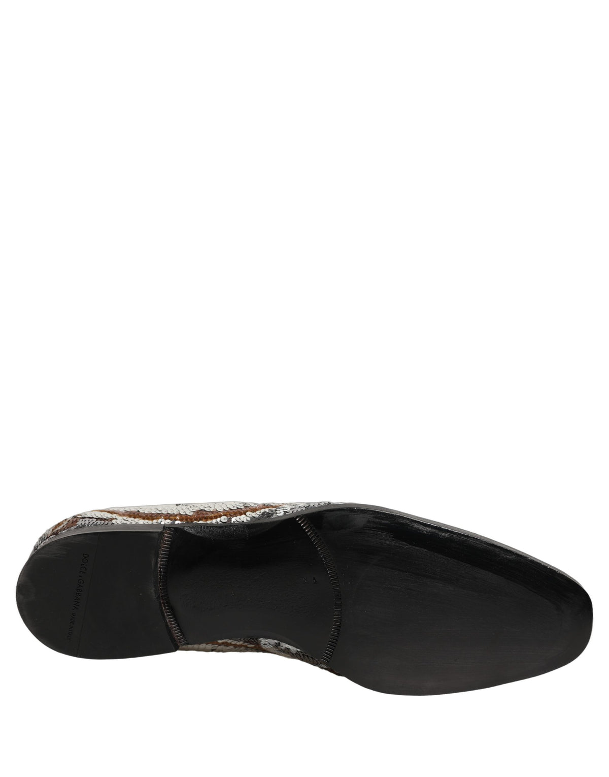 Dolce & Gabbana Men's Leather Loafer Slip-On Shoes - Gold White