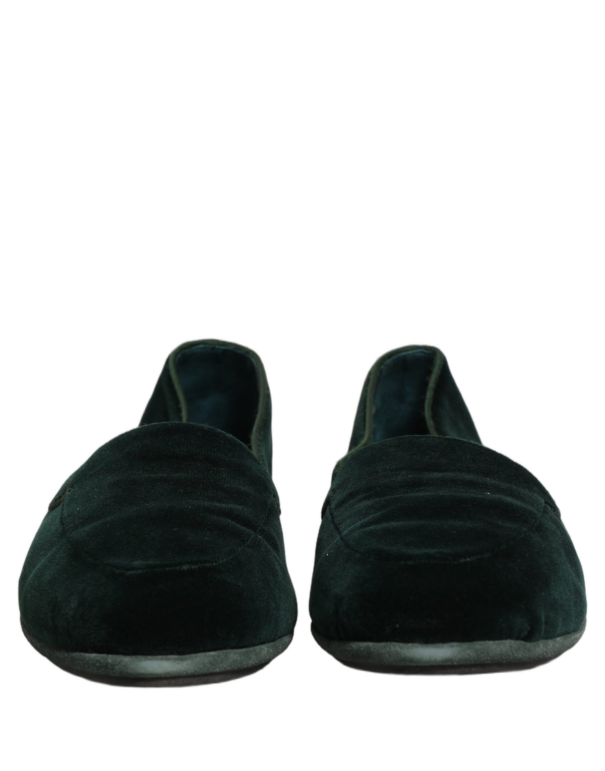 Dolce & Gabbana Men's Leather Plush & Velvet Flat Loafer Slip-On Shoes - Green