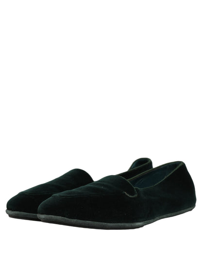Dolce & Gabbana Men's Leather Plush & Velvet Flat Loafer Slip-On Shoes - Green
