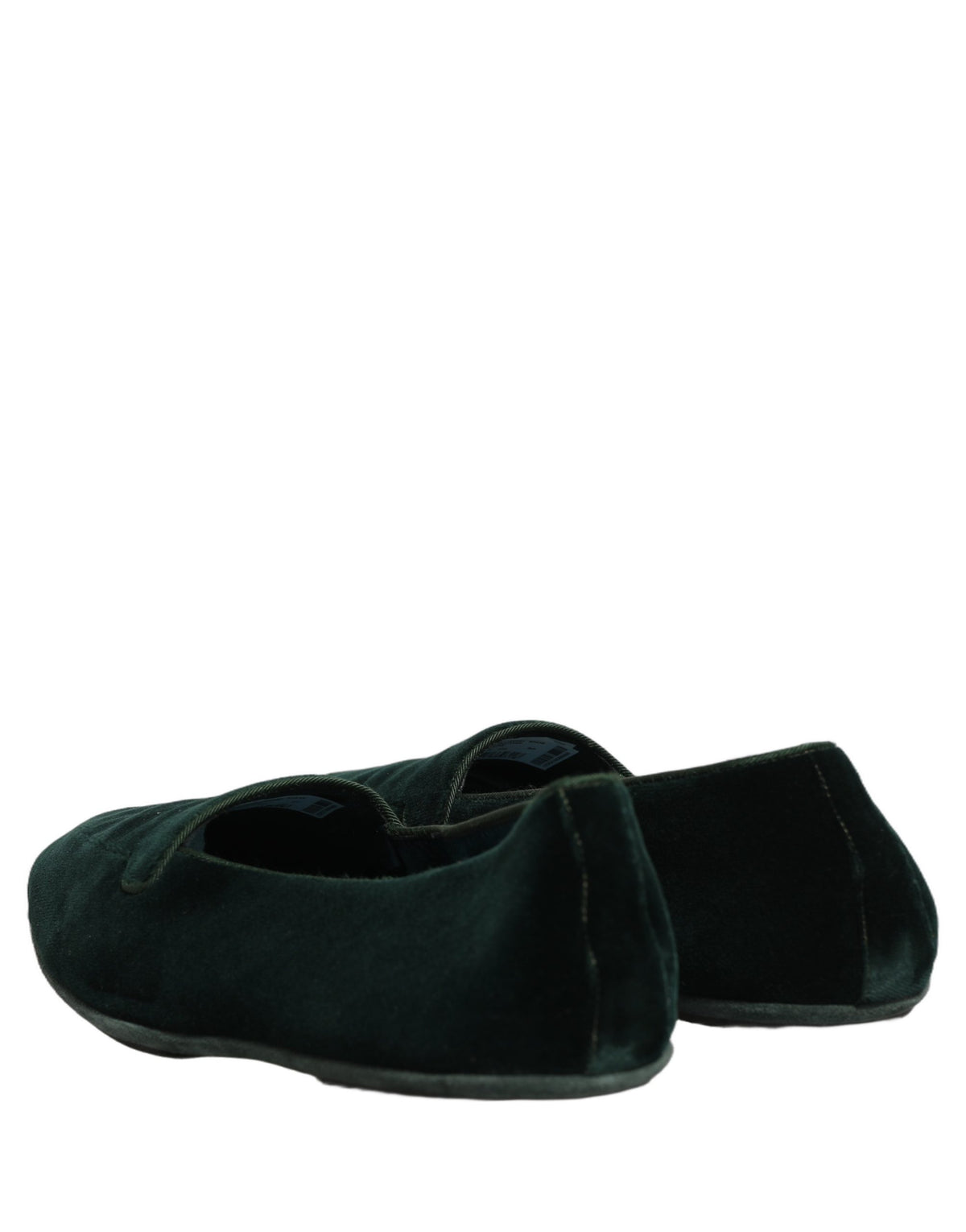 Dolce & Gabbana Men's Leather Plush & Velvet Flat Loafer Slip-On Shoes - Green
