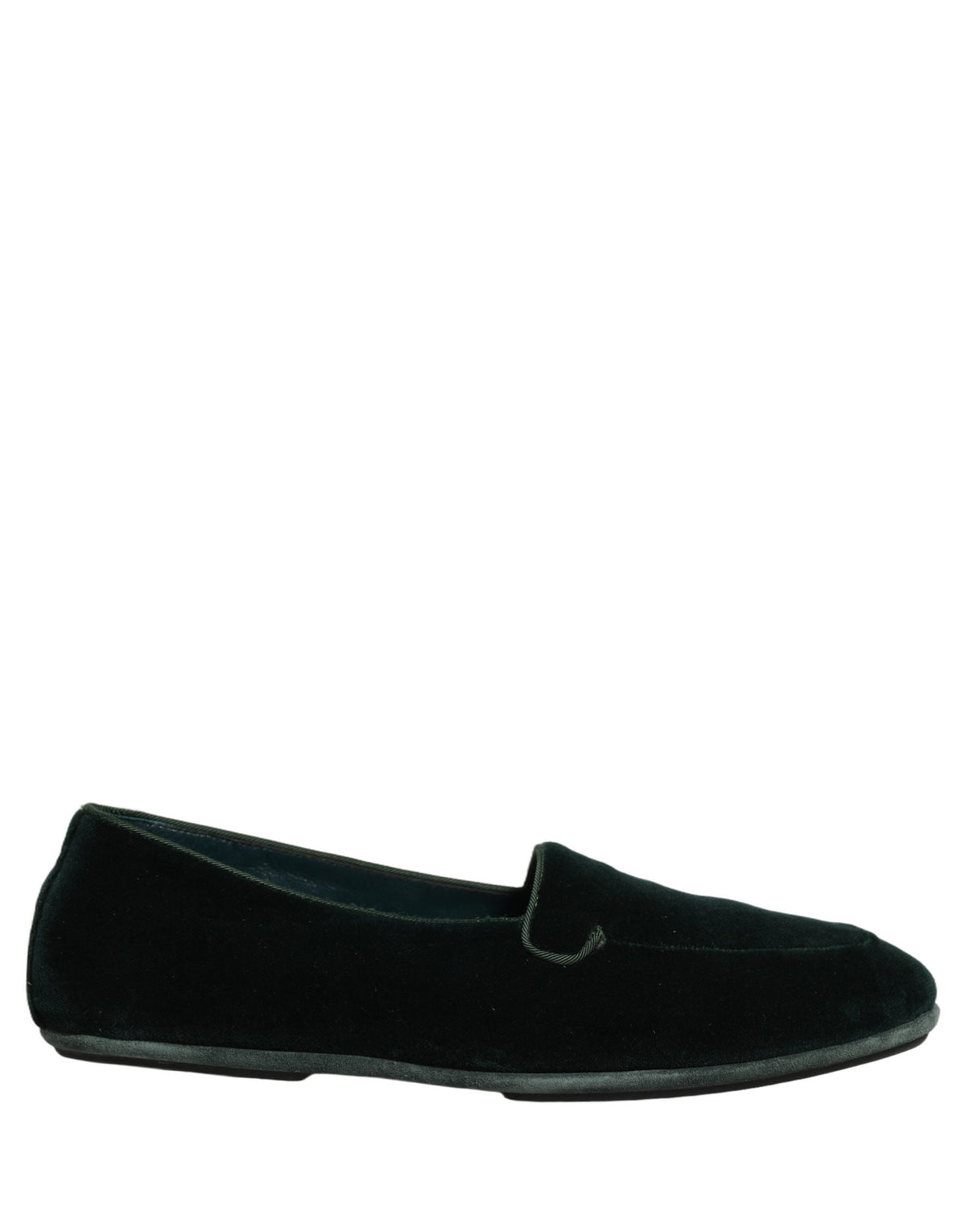 Dolce & Gabbana Men's Leather Plush & Velvet Flat Loafer Slip-On Shoes - Green