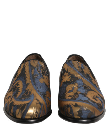 Dolce & Gabbana Men's Leather Loafer Slip-On Shoes - Blue