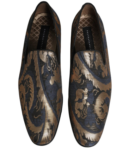 Dolce & Gabbana Men's Leather Loafer Slip-On Shoes - Blue
