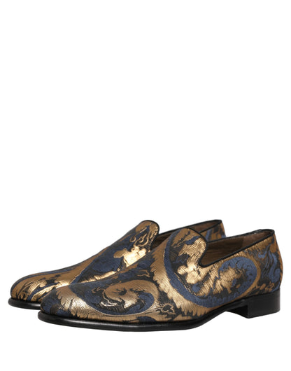 Dolce & Gabbana Men's Leather Loafer Slip-On Shoes - Blue