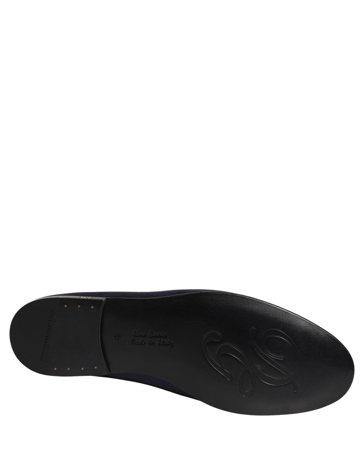 Dolce & Gabbana Men's Leather & Satin Low-Heel Loafer Slip-On Shoes - Blue
