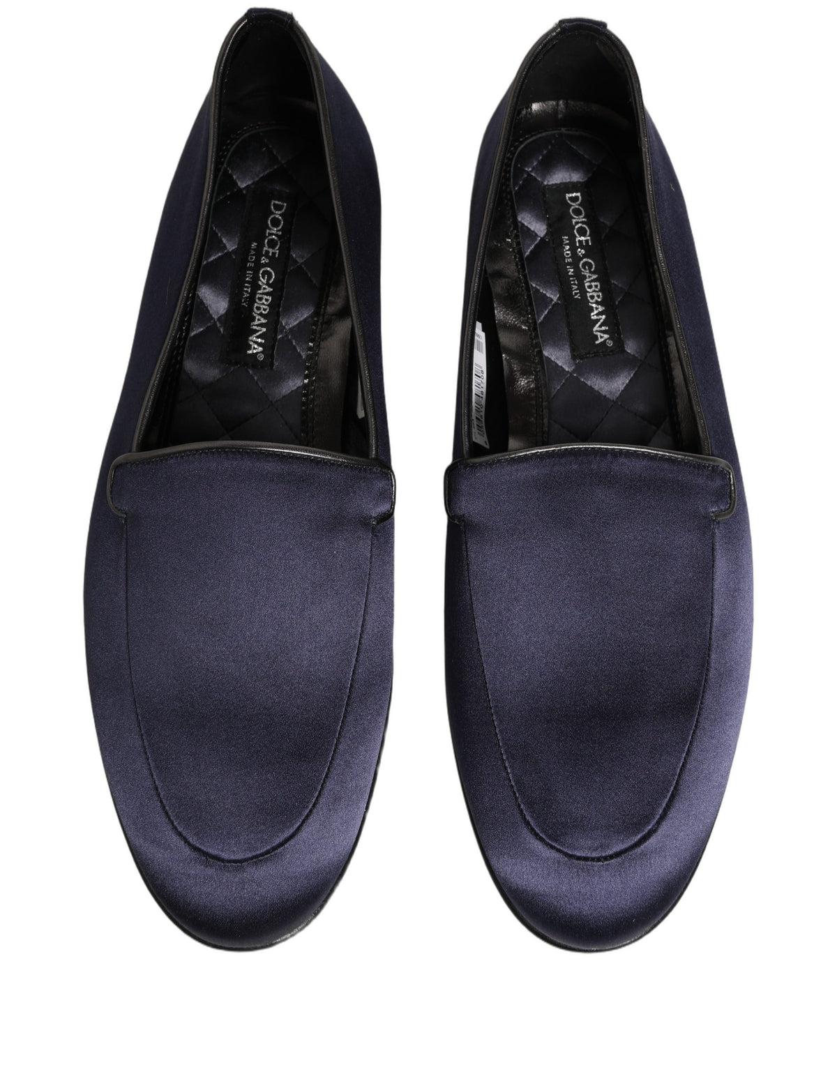 Dolce & Gabbana Men's Leather & Satin Low-Heel Loafer Slip-On Shoes - Blue
