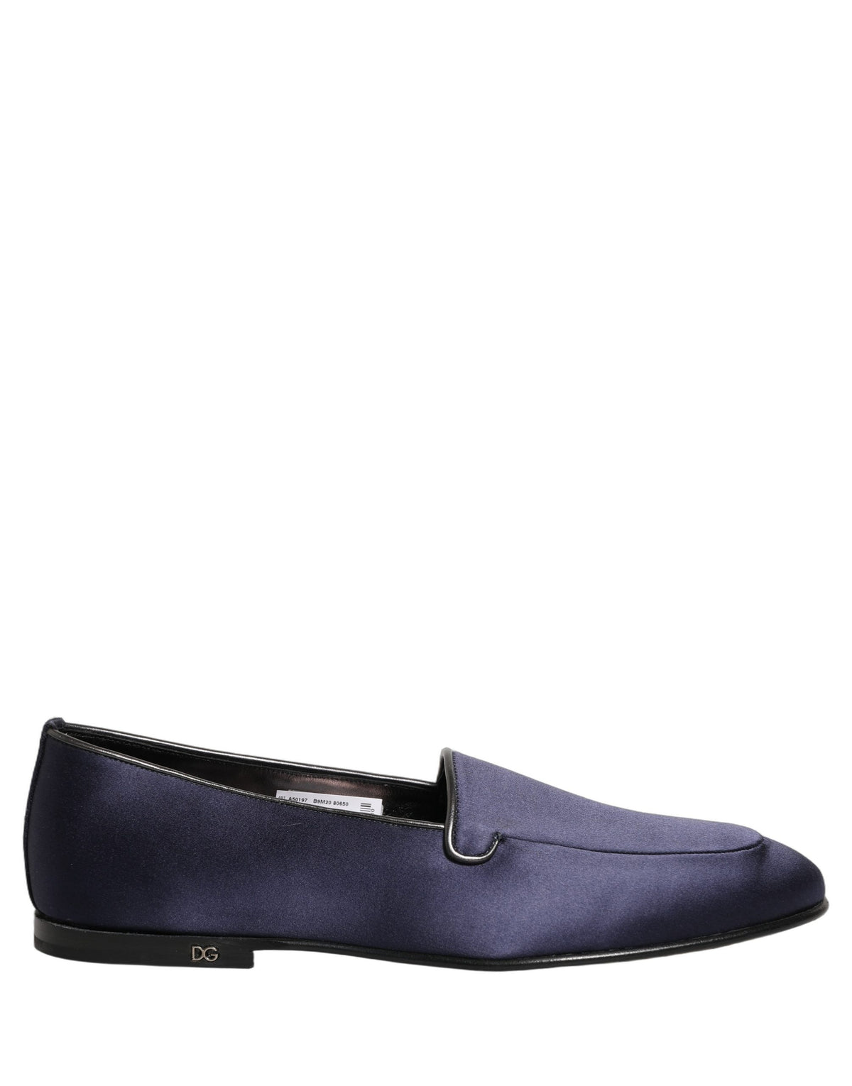Dolce & Gabbana Men's Leather & Satin Low-Heel Loafer Slip-On Shoes - Blue