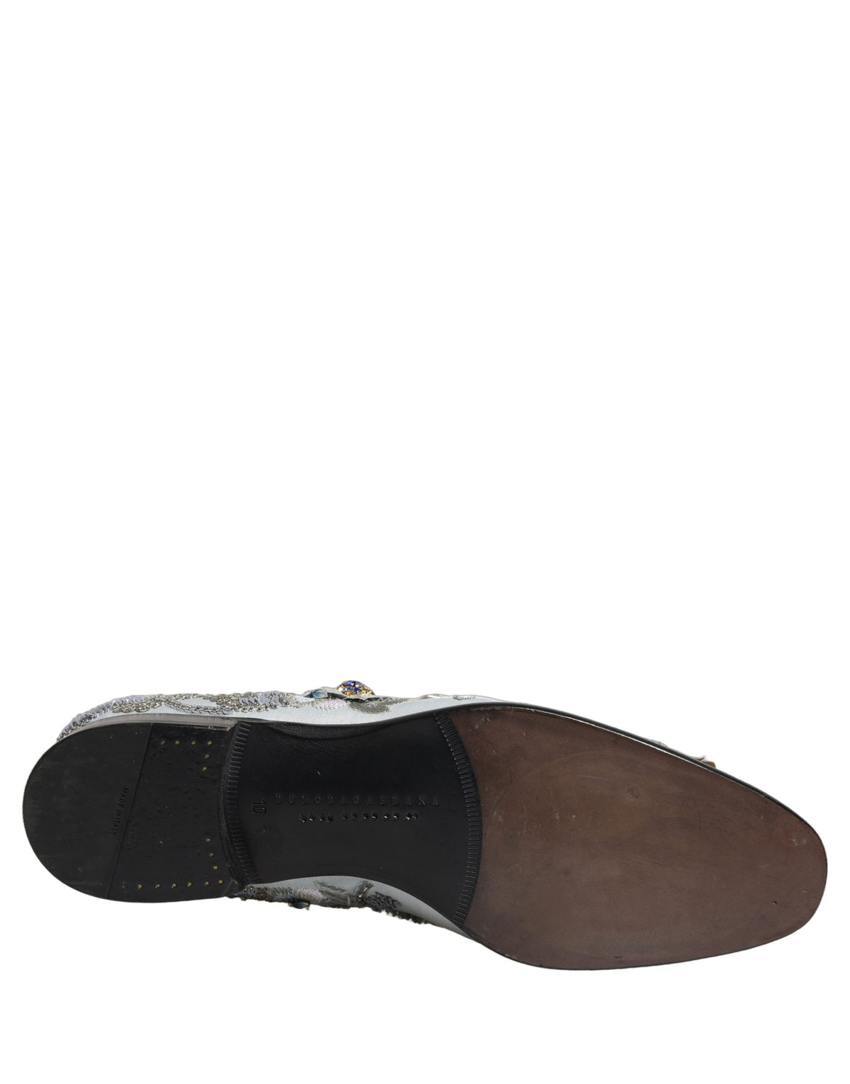 Dolce & Gabbana Men's Leather Loafer Slip-On Shoes - White Floral